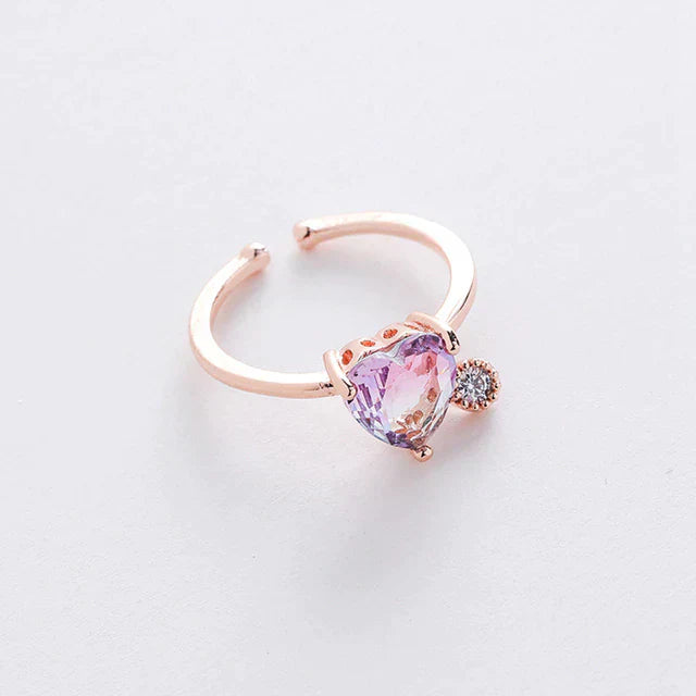 Bague d'amour réglable avec cristaux