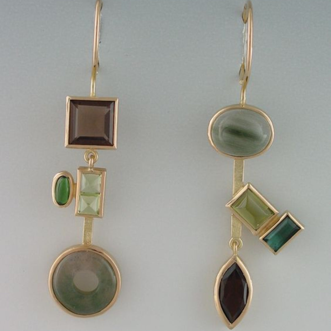 Boucles d'oreilles vintage en cristal suspendu de la forêt