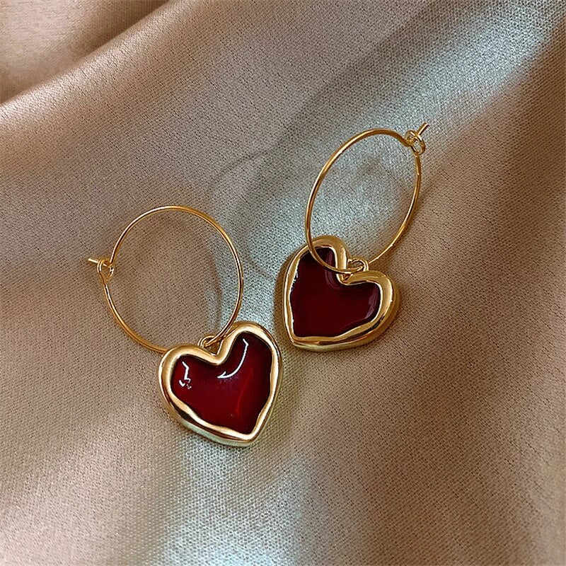 Boucles d'oreilles en forme de cœur en or