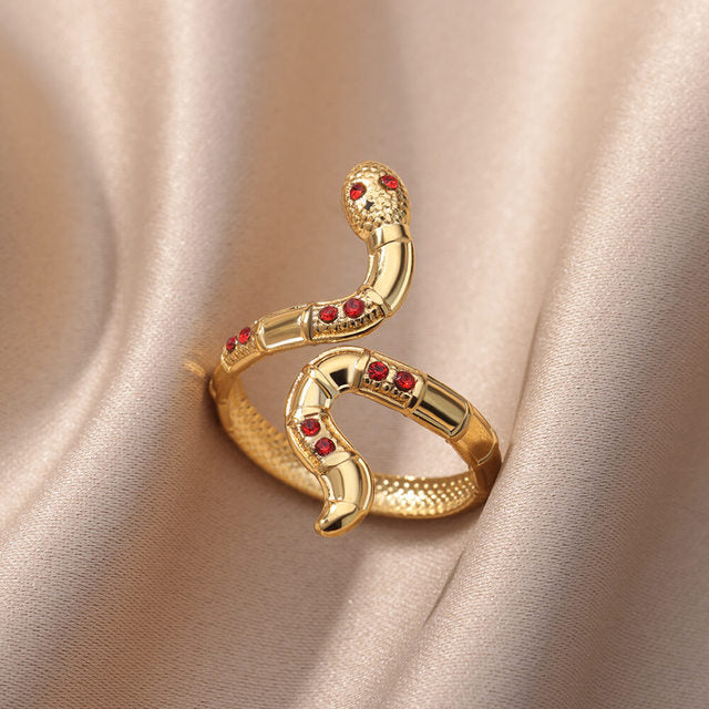 Bague Serpent Ajustable ornée de Zircons Étincelants