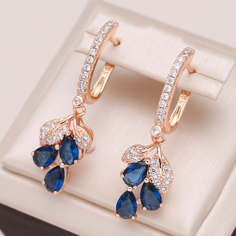 Boucles d'oreilles en cristal bleu