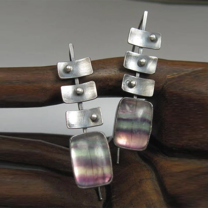 Boucles d'oreilles Boho en Argent aux Teintes Vintage Chic
