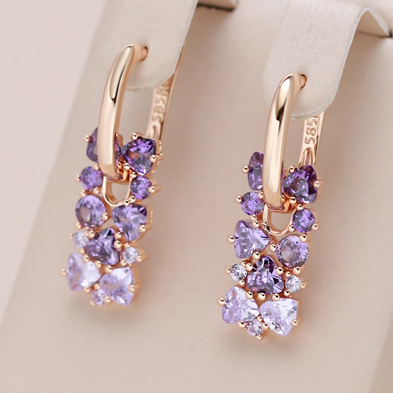 Boucles d'oreilles violettes élégantes