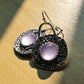 Boucles d'oreilles bohèmes en argent sterling ornées de magnifiques pierres violettes