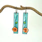 Boucles d'oreilles en email floral