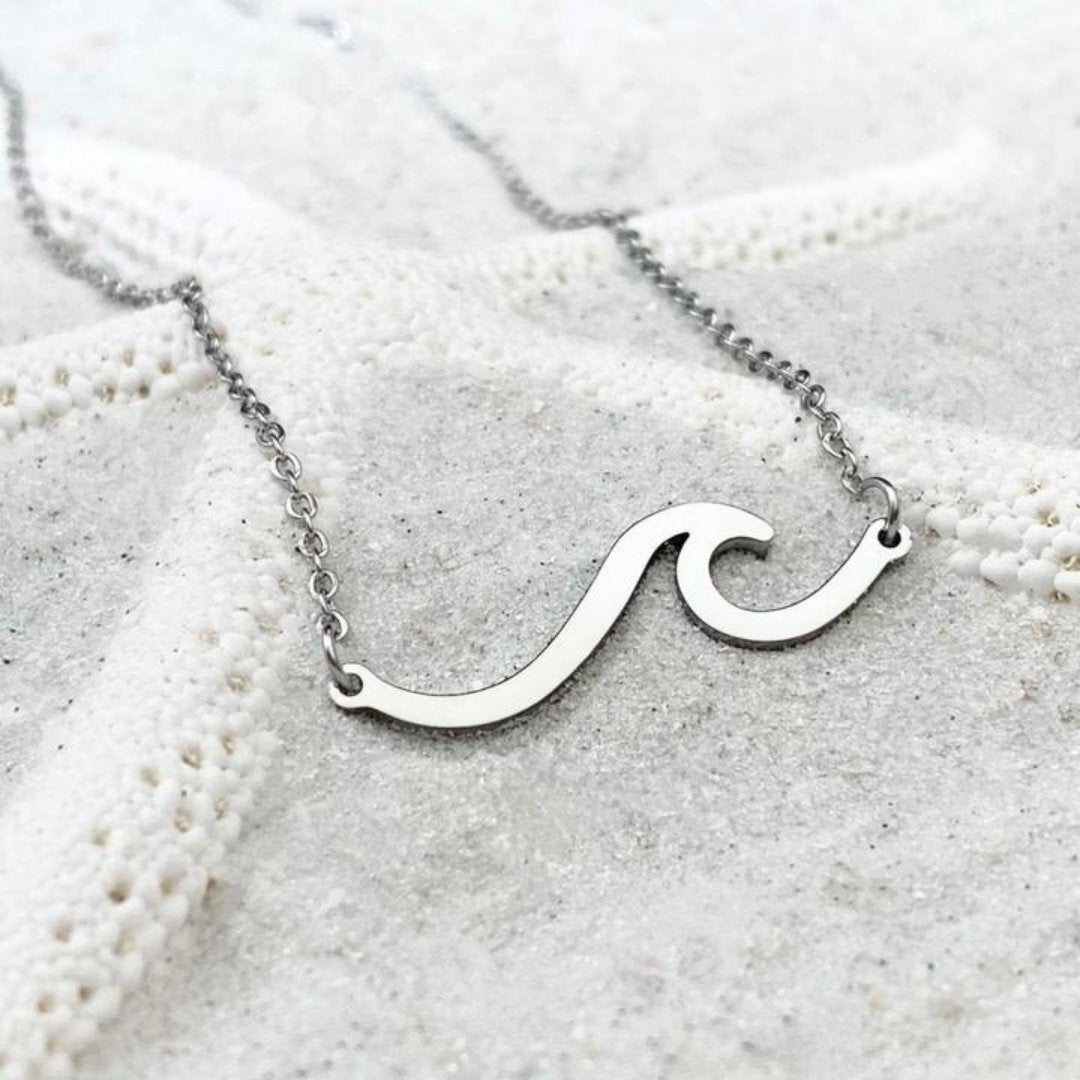 Collier de vagues marines en argent