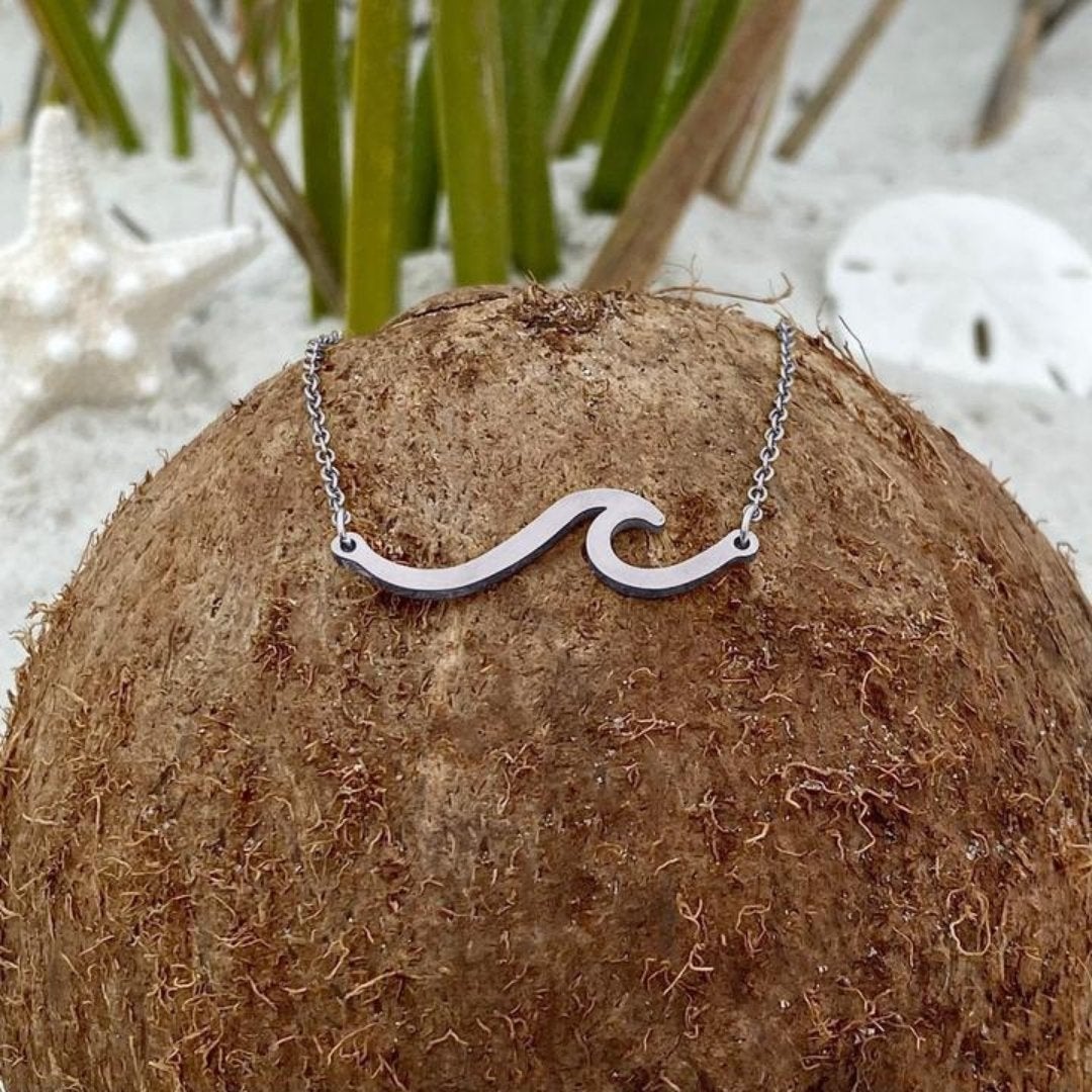 Collier de vagues marines en argent