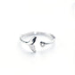 Bague ajustable en argent sterling 925 ornée de zircon, inspirée de la queue de dauphin