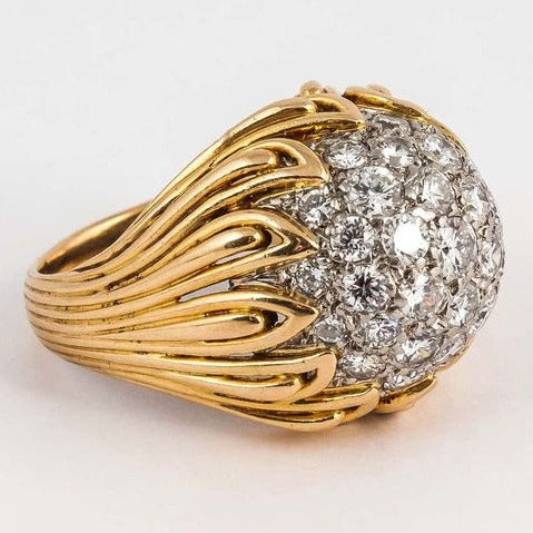 Bague vintage brillante en or