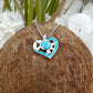 Collier Tortue Cœur Bleu et Silver