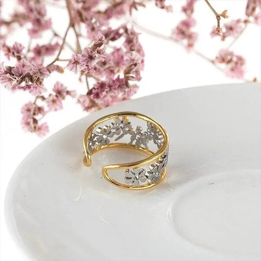 Bague en forme de marguerite creuse irrégulière