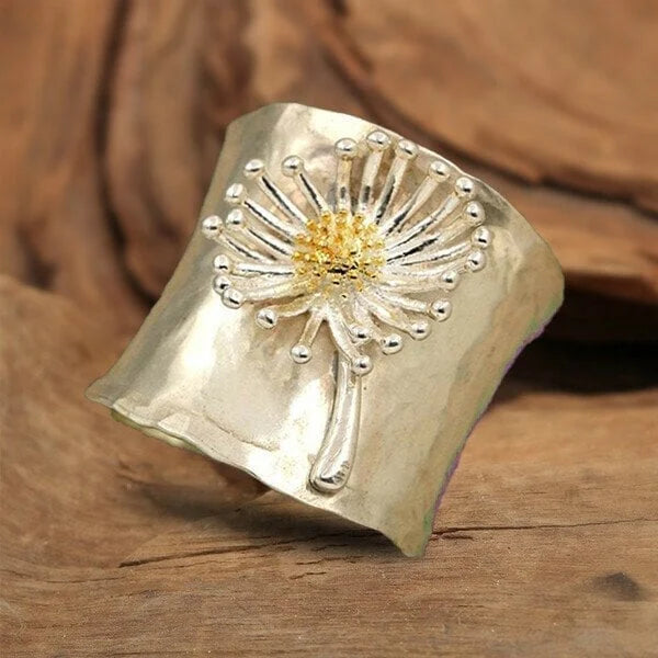 Bague large Tulipe des champs en fleurs