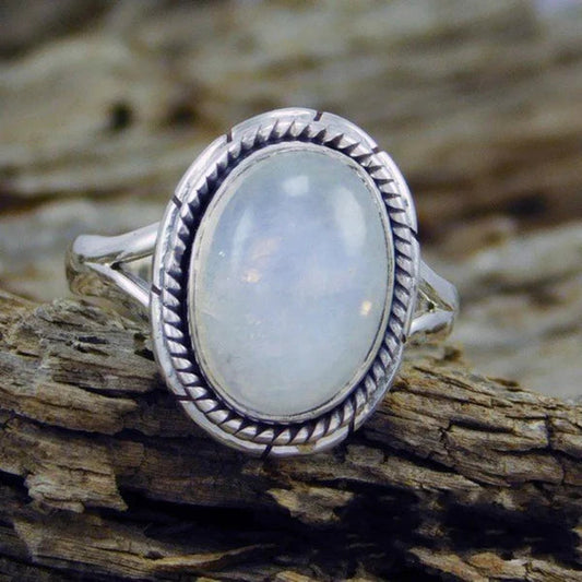 Bague en calcedoine aqua