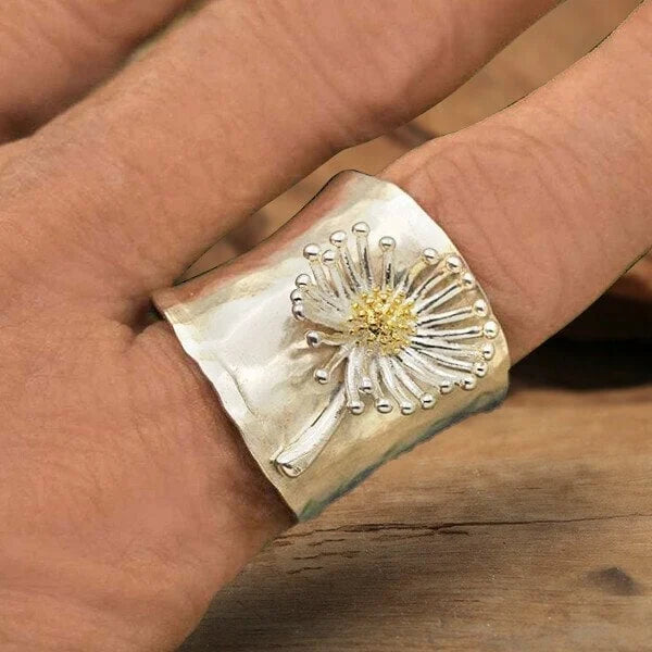 Bague large Tulipe des champs en fleurs