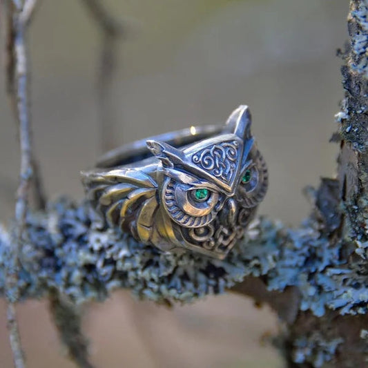 Bague Émeraude Hibou