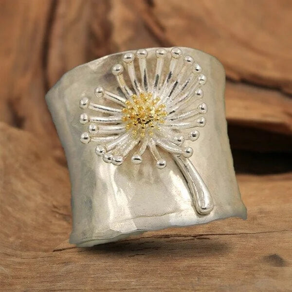 Bague large Tulipe des champs en fleurs