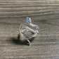 Bague Ajustable Cobra en Argent avec Éblouissante Topaze Bleue
