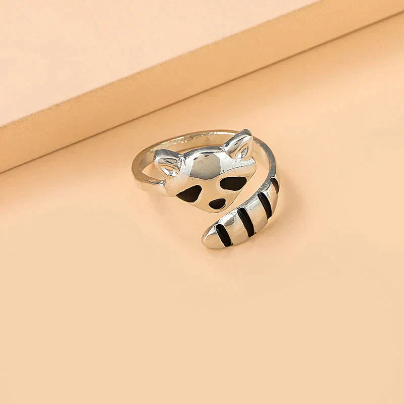 Bague de raton laveur réglable en argent sterling 925