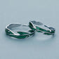 Bague Ajustable en Argent Éblouissante avec Feuilles Vertes Artistiques