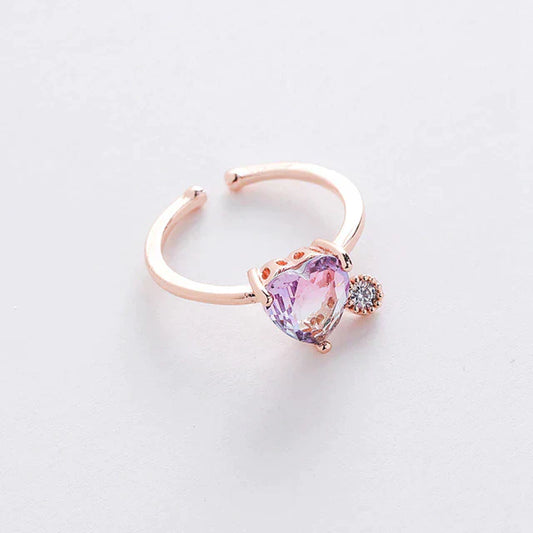 Bague d'amour réglable avec cristaux