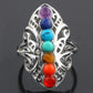 Bague Boho Ajustable en Argent Ornées de Pierres Naturelles Éblouissantes