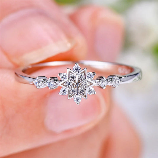 Bague Flocon de neige en argent sterling 925