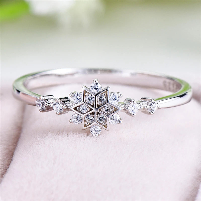 Bague Flocon de neige en argent sterling 925