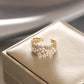 Bague Chic Ajustable en Perles Éclatantes et Zirconias Brillantes