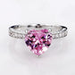 Bague ajustable en forme de cœur en zirconium argenté