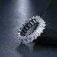 Bague en zirconium de luxe en or et argent