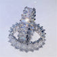Bague en zirconium de luxe en or et argent