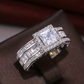 Anneau Halo Zirkonia Diamantés