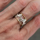Bague en émail floral vintage exquisie