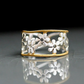 Bague en émail floral vintage exquisie