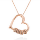 Collier personnalisé en forme de cœur avec possibilité d’accrocher des bagues et gravures de nom personnalisées