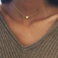 Pendentif cœur en argent et en or avec collier