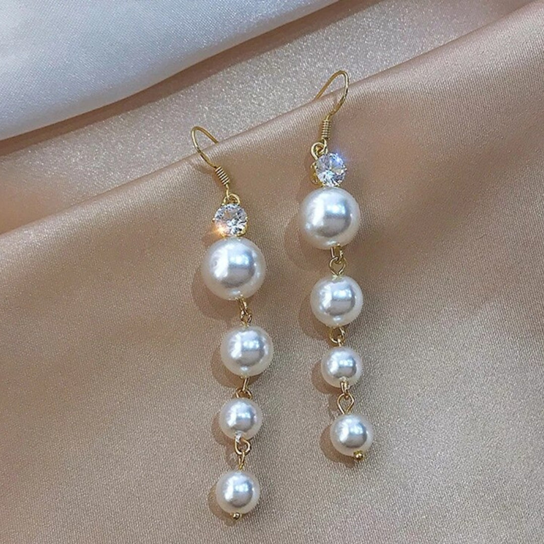 Boucles d'oreilles avec pendentifs perles en or