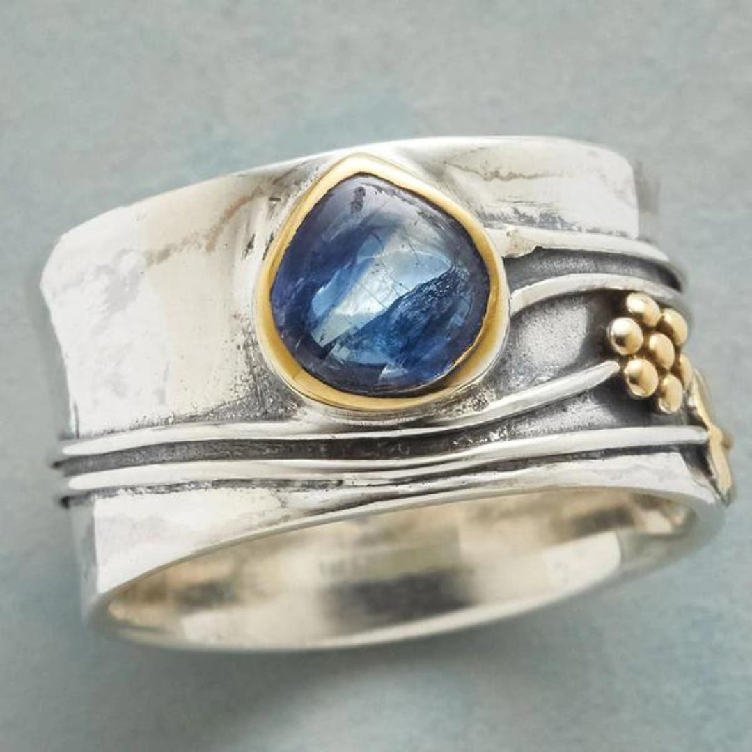 Bague de méditation en pierre précieuse tchèque