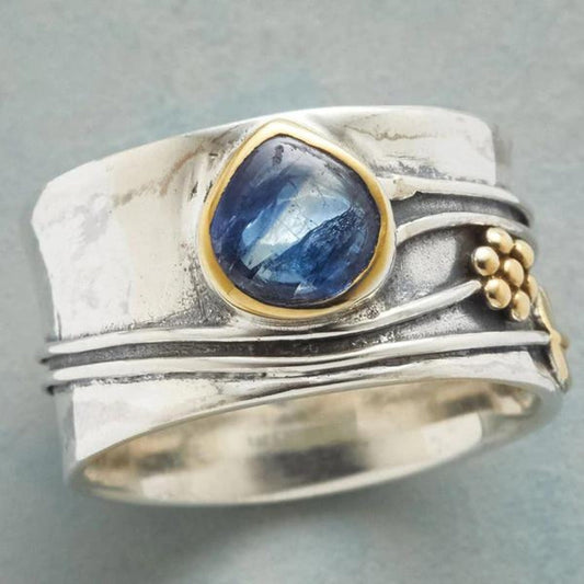 Bague de méditation en pierre précieuse tchèque