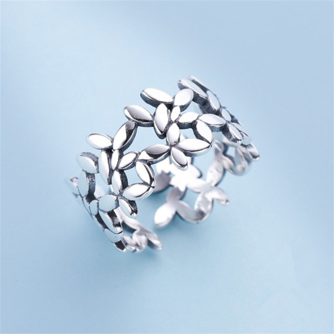 Bague de lierre ajustable en argent sterling