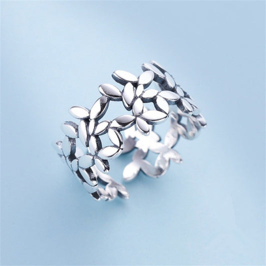 Bague de lierre ajustable en argent sterling
