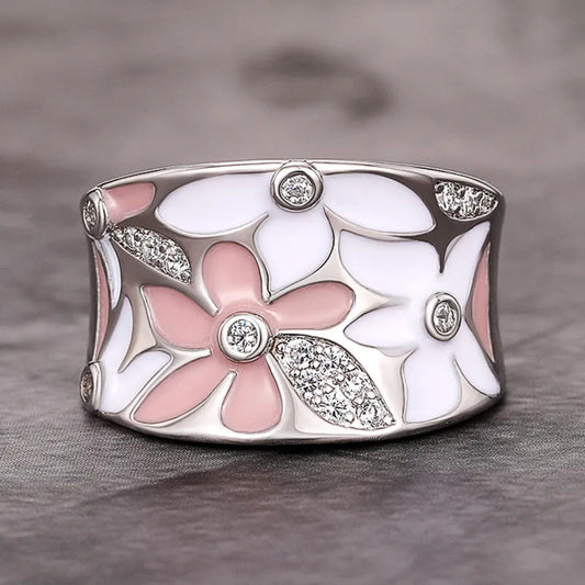 Bague en cristal vintage peint à la main