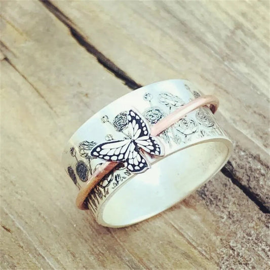 Bague vintage avec papillons