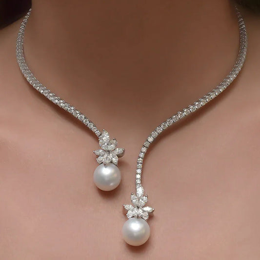 collier élégant en argent brillant
