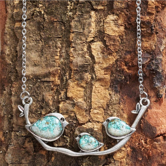 Collier Vintage Vogel en Argent