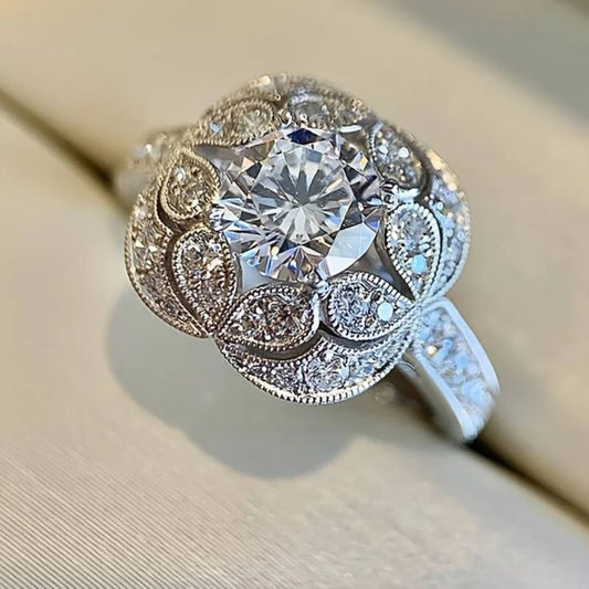 Bague vintage brillante en argent
