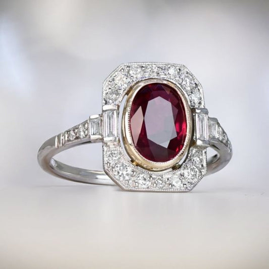 Bague en argent vintage Rot Zirconia
