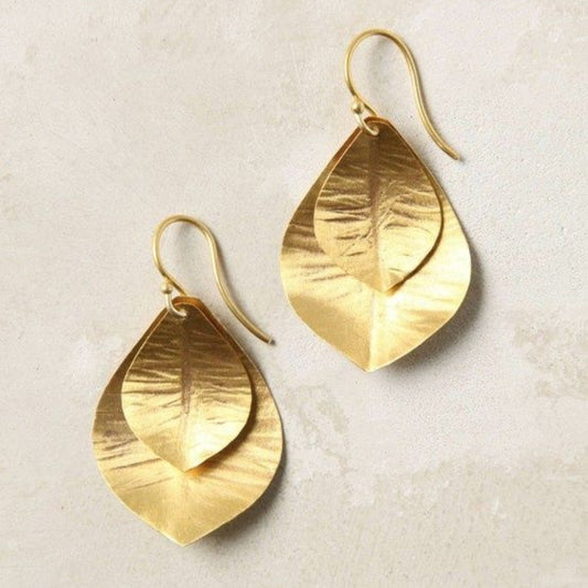 Boucles d'oreilles en or double motif vintage