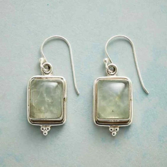 Boucles d'oreilles vintage carrées vertes