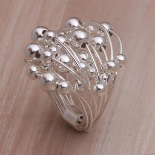 Bague Vintage en Silbert Tulipes